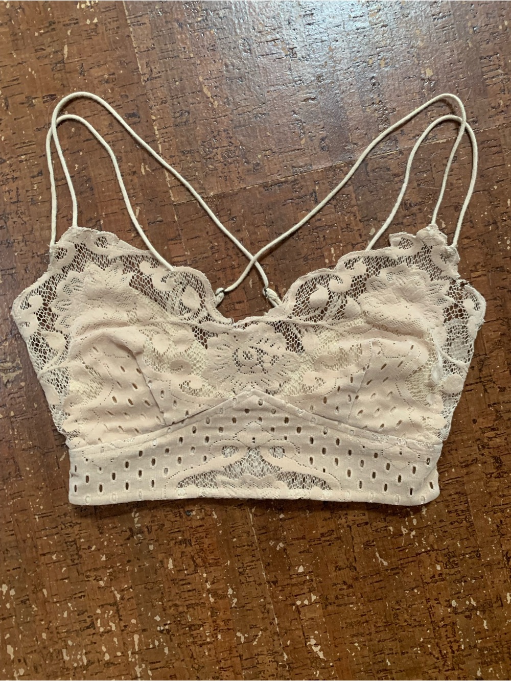 Free People Lace Bralette in Soft Nude